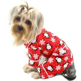 Klippo - Penguins and Snowflake Flannel Pajamas Red for Dogs-Southern Agriculture