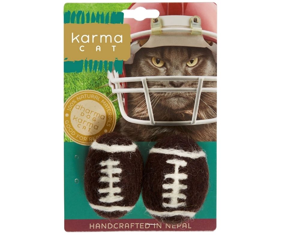 Karma Cat - Football, Pack of 2. Cat Toys.-Southern Agriculture