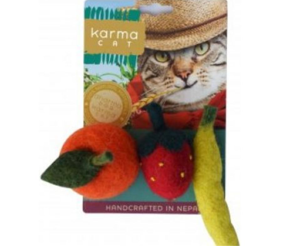 Karma Cat - 3″ Fruit, Pack of 3. Cat Toys.-Southern Agriculture