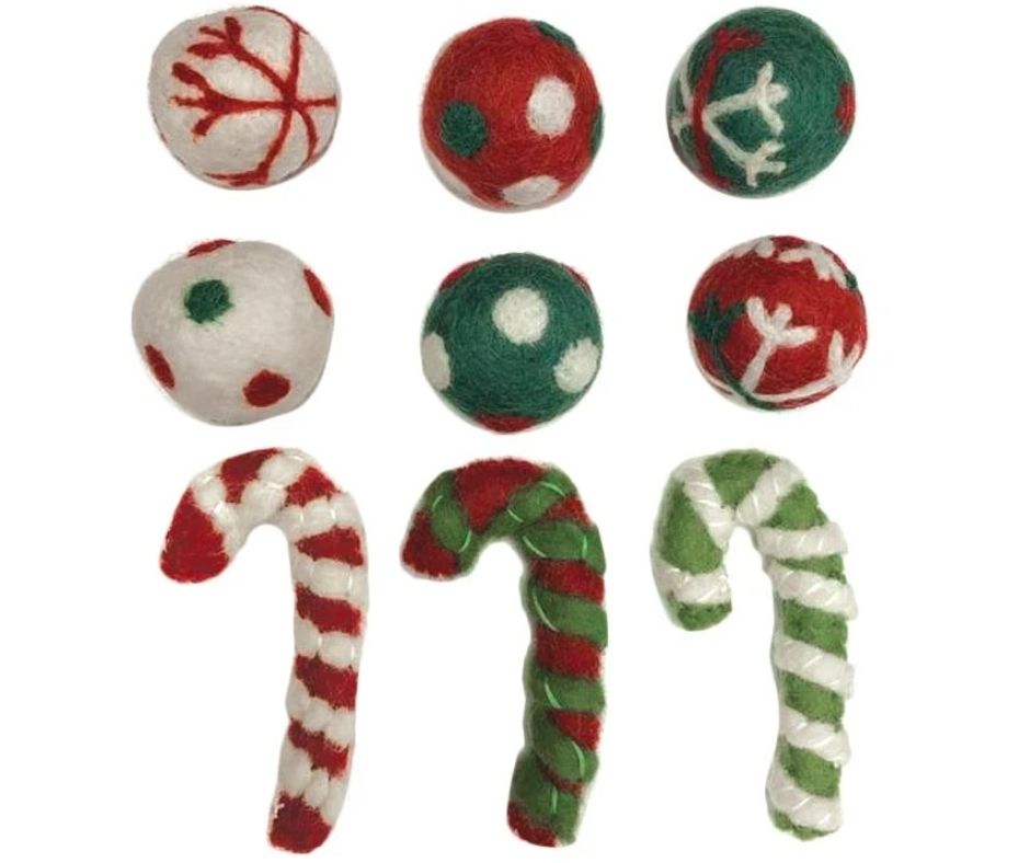 Karma Cat - Holiday Balls and Candy Cane Cat Toy-Southern Agriculture