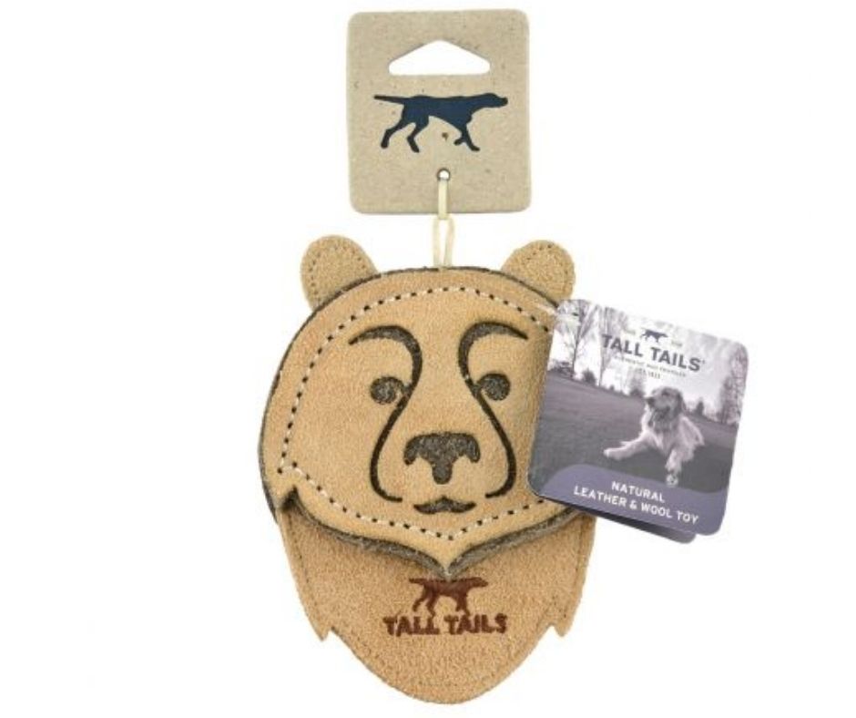 Tall Tails - Natural Leather Bear Toy. Dog Toy.-Southern Agriculture