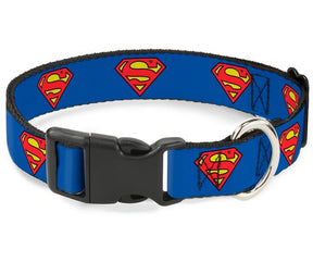 Superman Shield Blue Plastic Clip, Dog Collar by Buckle-Down-Southern Agriculture