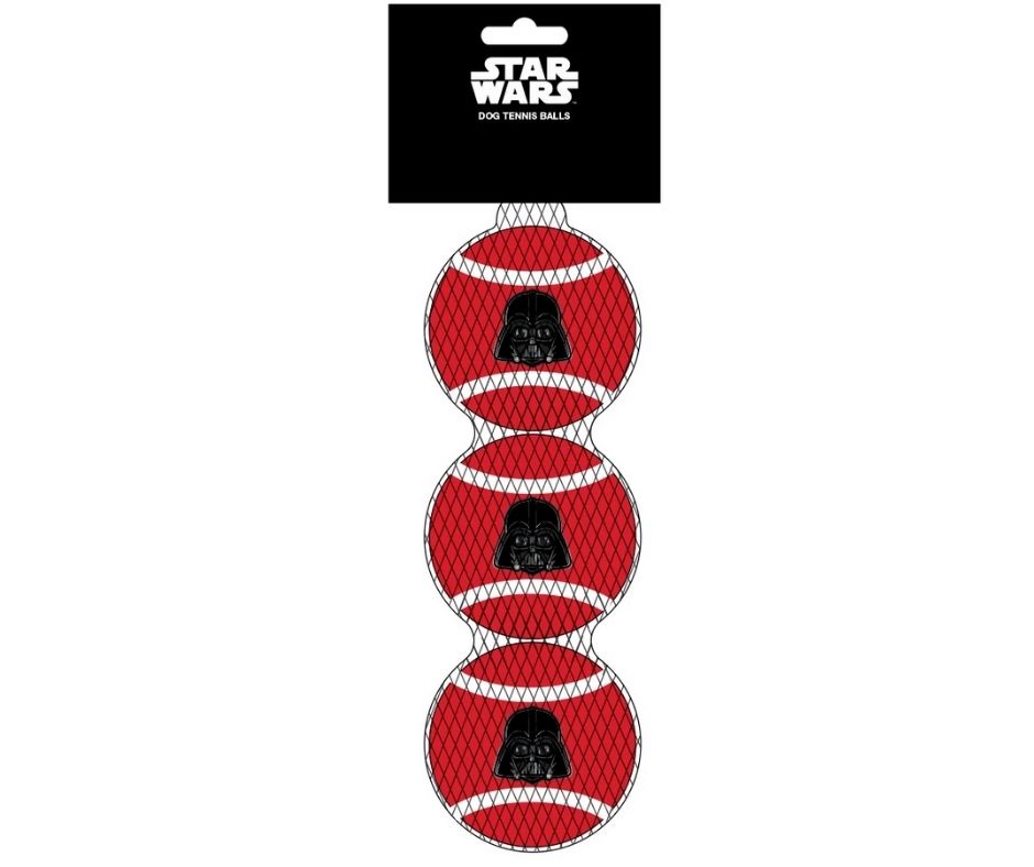 Buckle Down - Star Wars Darth Vader Face Squeaky Tennis Ball (3 pack). Dog Toy.-Southern Agriculture