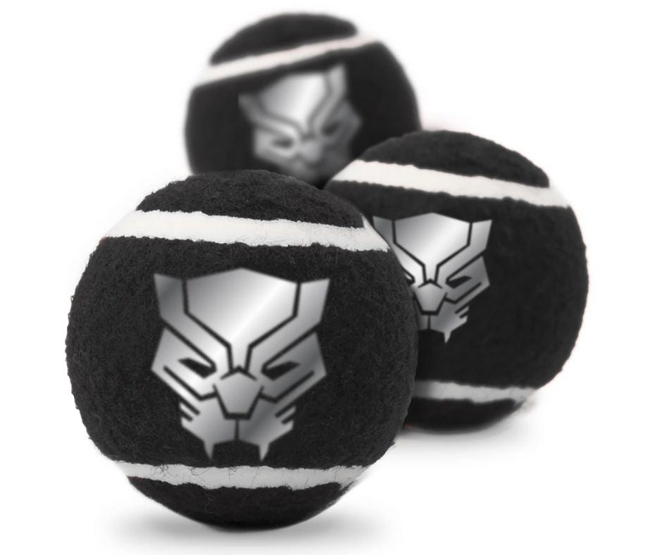 Buckle Down - Black Panther Icon Tennis Balls (3 pack). Dog Toys.-Southern Agriculture