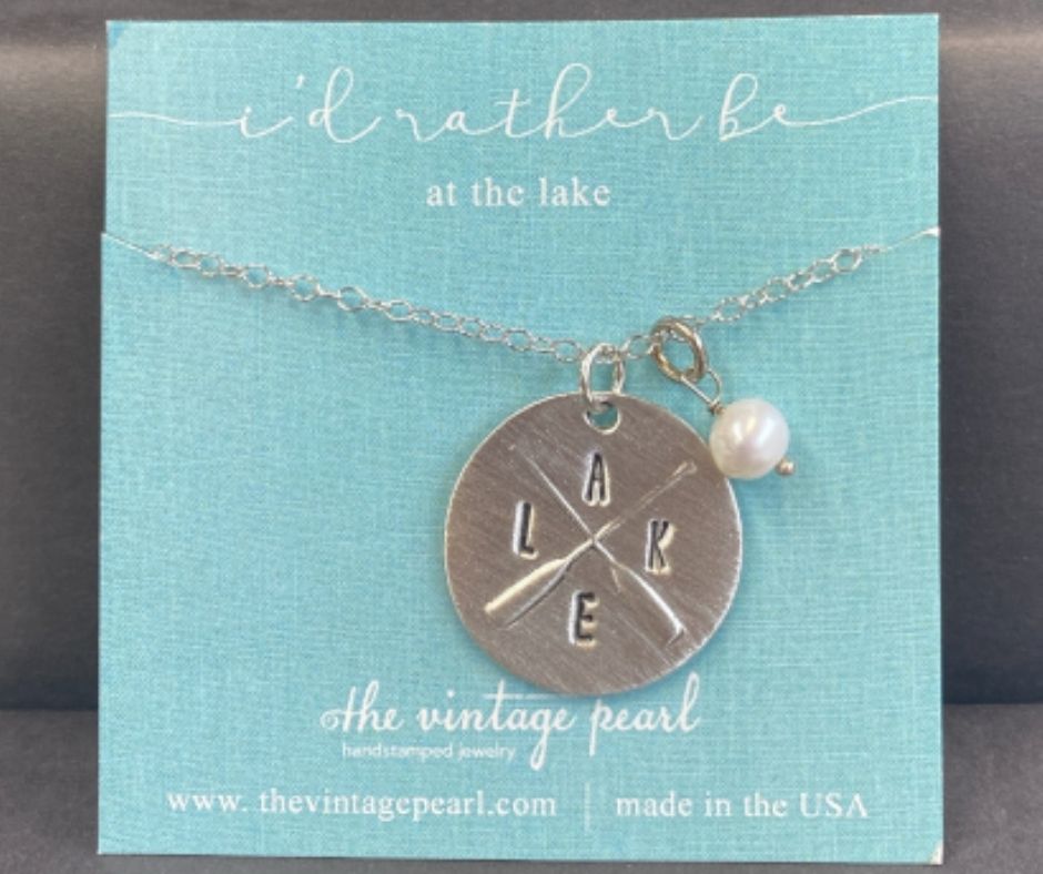 I'd Rather Be at the Lake Necklace by Vintage Pearl-Southern Agriculture