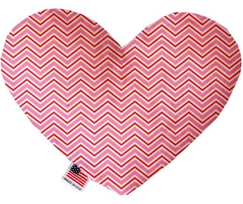 Valentines Day Chevron Heart with Fuzzy Back Dog Toy-Southern Agriculture