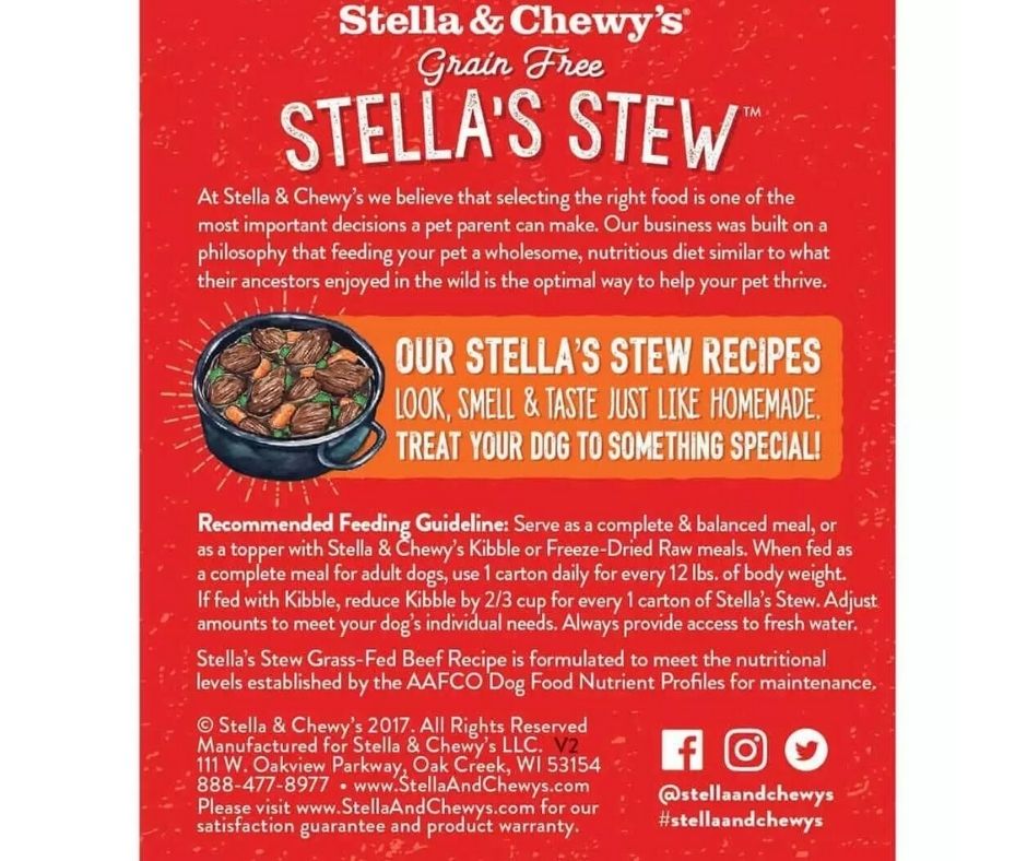 Stella & Chewy's - Stella's Stew Grass-Fed Beef Stew-Southern Agriculture