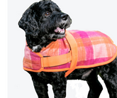 Allure by Huggle Hounds. Jackets for Dogs - Pink and Orange Plaid Print.-Southern Agriculture