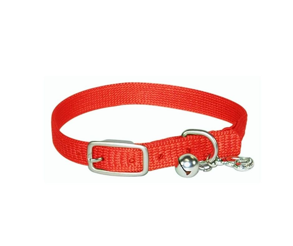 Hamilton Cat Collar Nylon Safety with Heart Charm and Bell 3/8" x 12"-Southern Agriculture