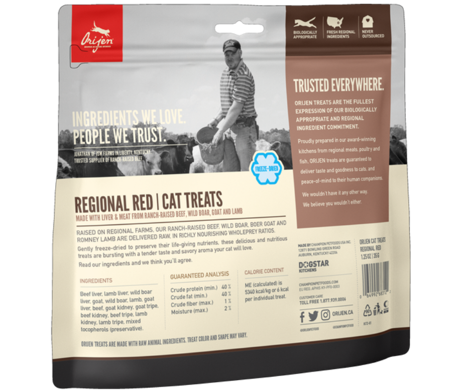 Champion Pet Foods - Orijen Freeze Dried Regional Red Recipe, Cat Treats-Southern Agriculture