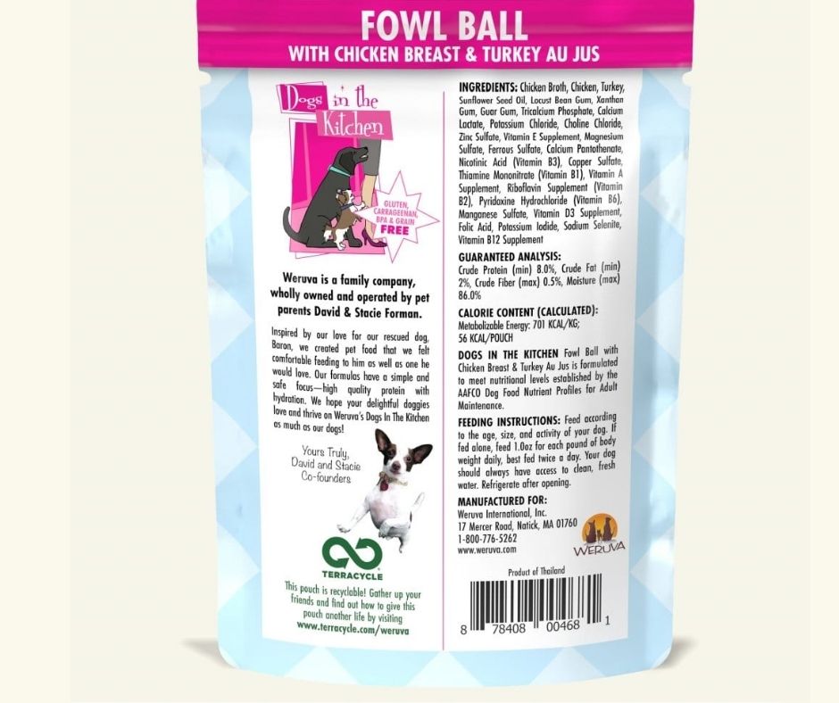 Weruva Dogs in the Kitchen Fowl Ball with Chicken & Turkey Au Jus Dog Food-Southern Agriculture