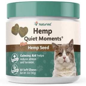 Hemp Quiet Moments Cat Soft Chew by NaturVet 60 Count Jar