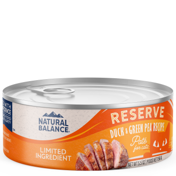 Natural Balance, LID Limited Ingredient Diets - All Breeds, Adult Cat Duck & Green Pea Recipe Canned Cat Food