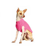 Chilly Dog Pink Cable Knit Sweater
