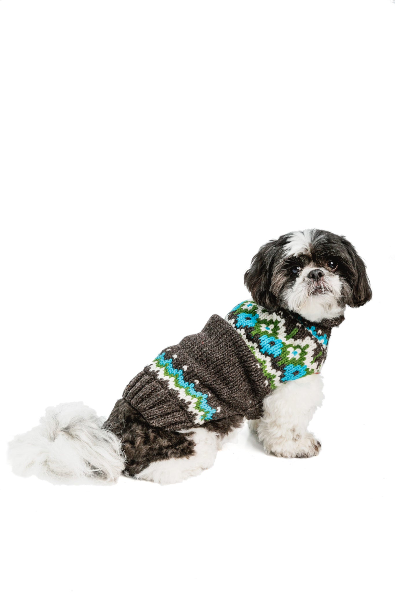 Dog Sweater Fairisle Charcoal