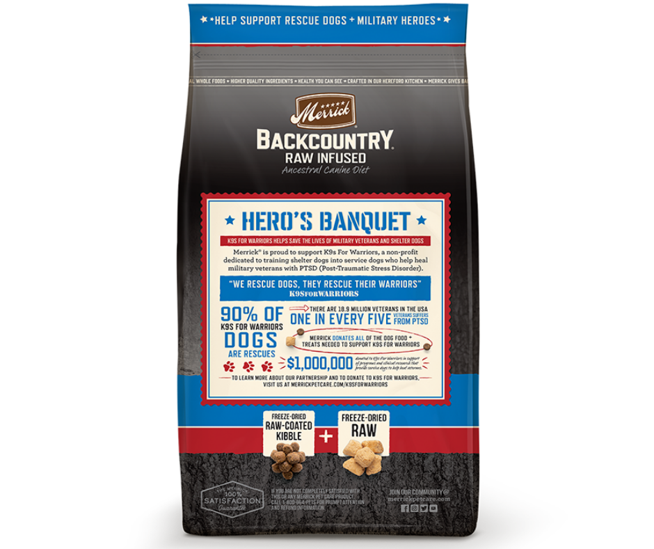 Merrick Backcountry, Raw Infused - All Breeds Adult Dog Hero's Banquet Recipe Dry Dog Food-Southern Agriculture