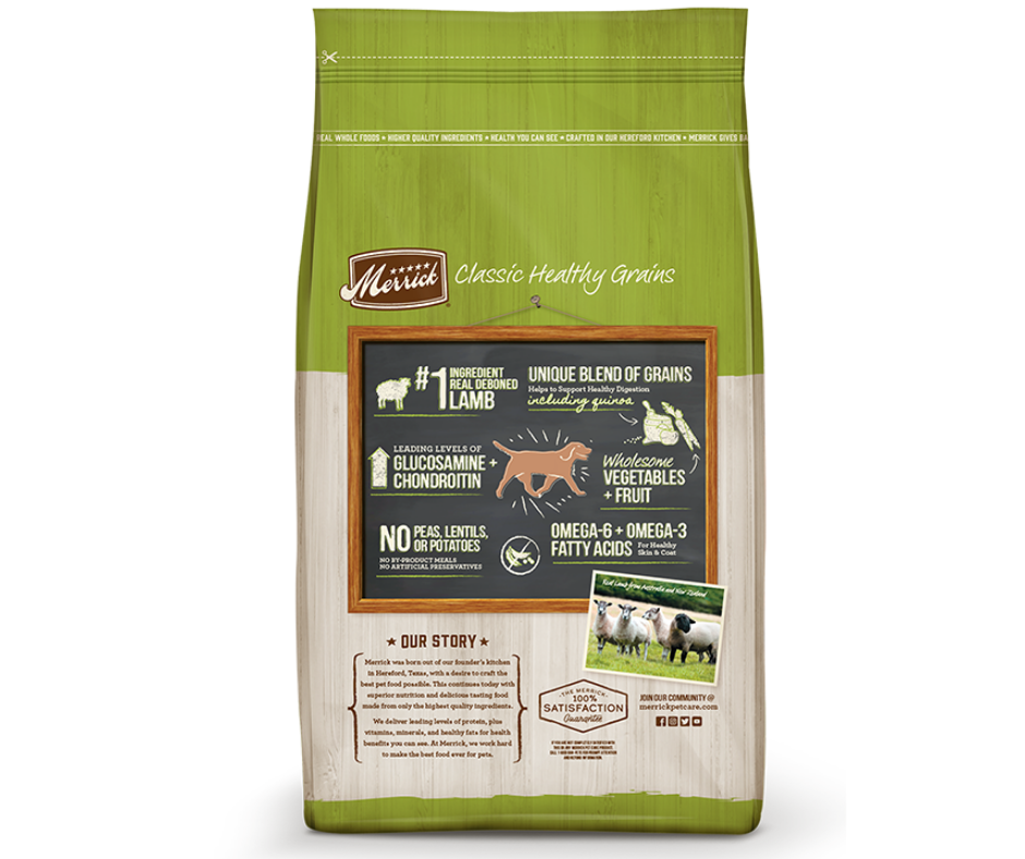 Merrick Classic Healthy Grains - All Breeds, Adult Dog Real Lamb and Brown Rice with Ancient Grains Recipe Dry Dog Food-Southern Agriculture