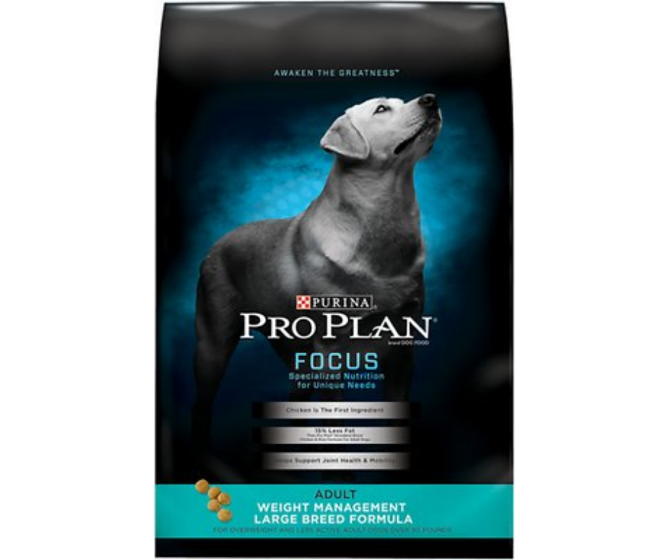 Pro plan dog food weight shop management
