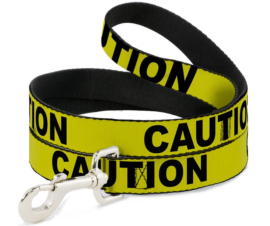 Dog Leash CAUTION Yellow & Black 1 Inch by 6 Foot-Southern Agriculture