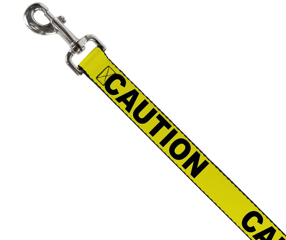 Dog Leash CAUTION Yellow & Black 1 Inch by 6 Foot-Southern Agriculture
