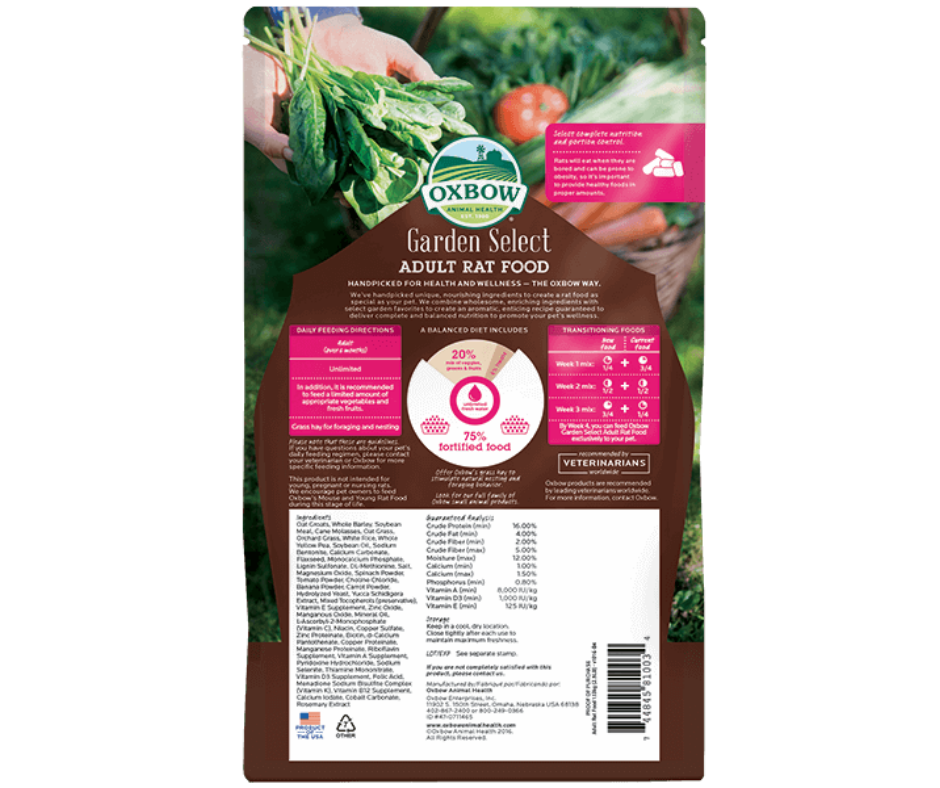 Oxbow Garden Select Adult Rat 2.5 lb.-Southern Agriculture
