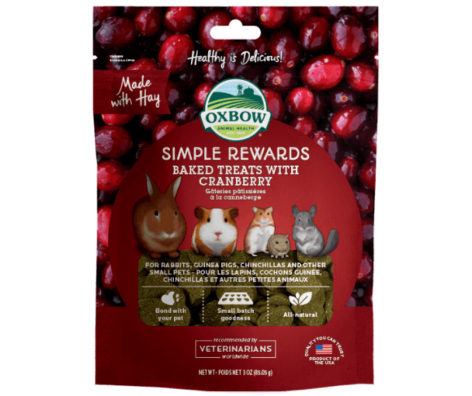 Oxbow Simple Rewards Baked Treats with Cranberry For Small Animals 3 oz.-Southern Agriculture