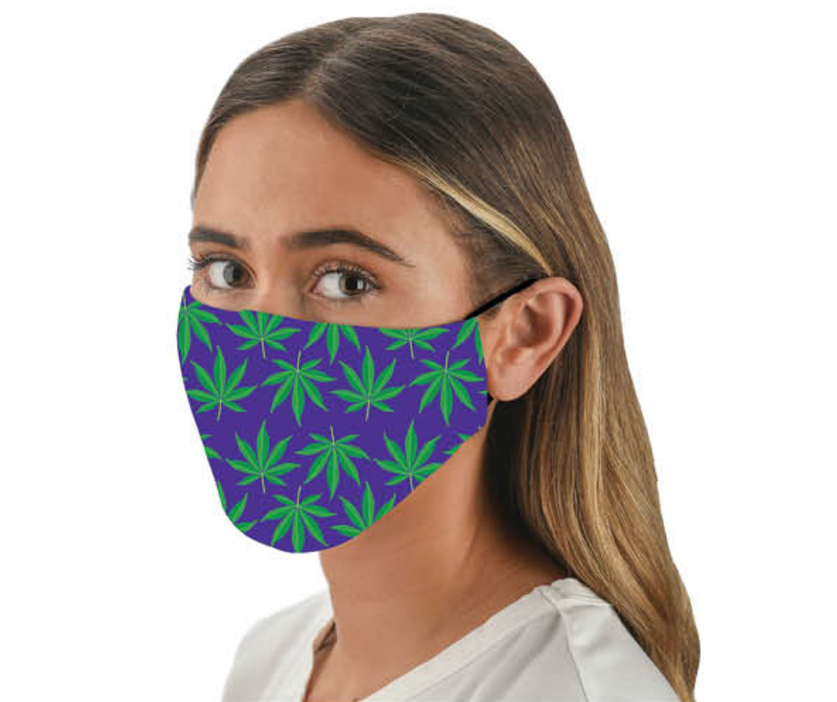 Snoozies Fashion Face Coverings (Mask) Pot Leaves Print with Filter-Southern Agriculture