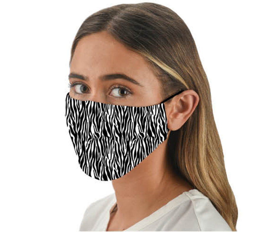 Snoozies Fashion Face Coverings (Mask) Zebra Print with Filter-Southern Agriculture