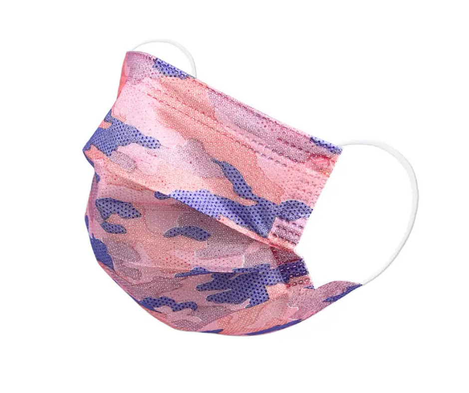 Kid's Disposable 3 Ply Mask Pink Camo Design 7 Pack-Southern Agriculture