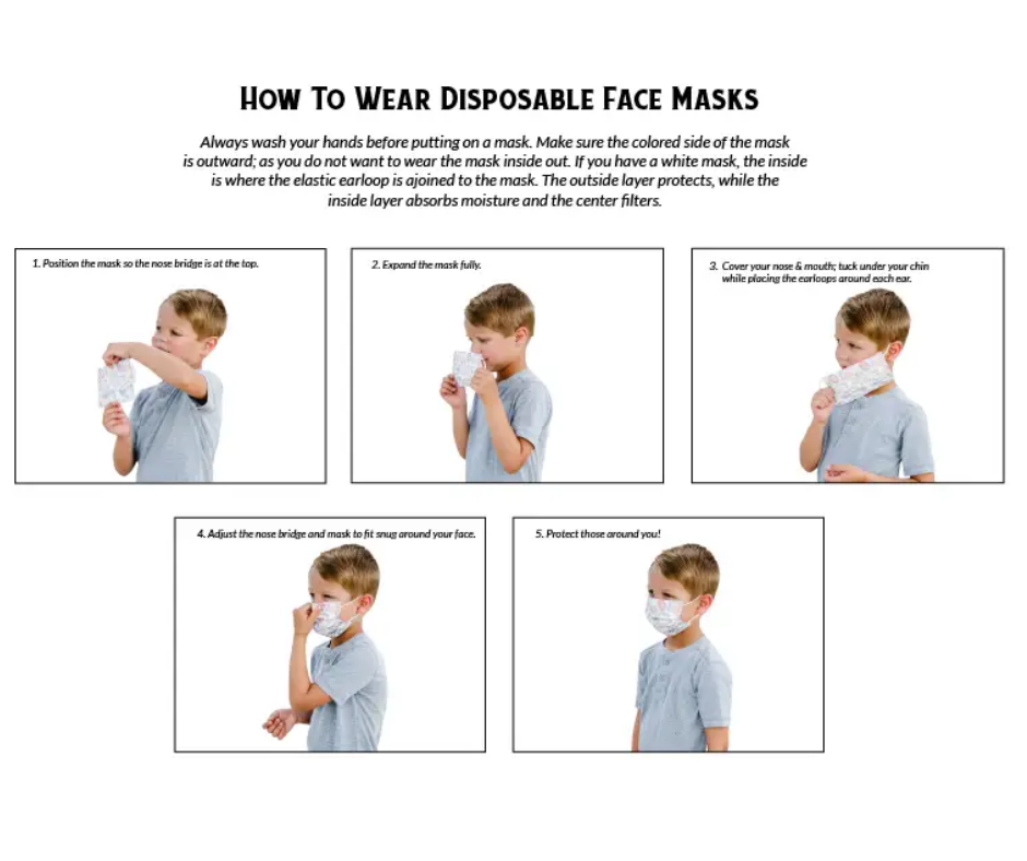 Kid's Disposable 3 Ply Mask SuperHero Design 7 Pack-Southern Agriculture