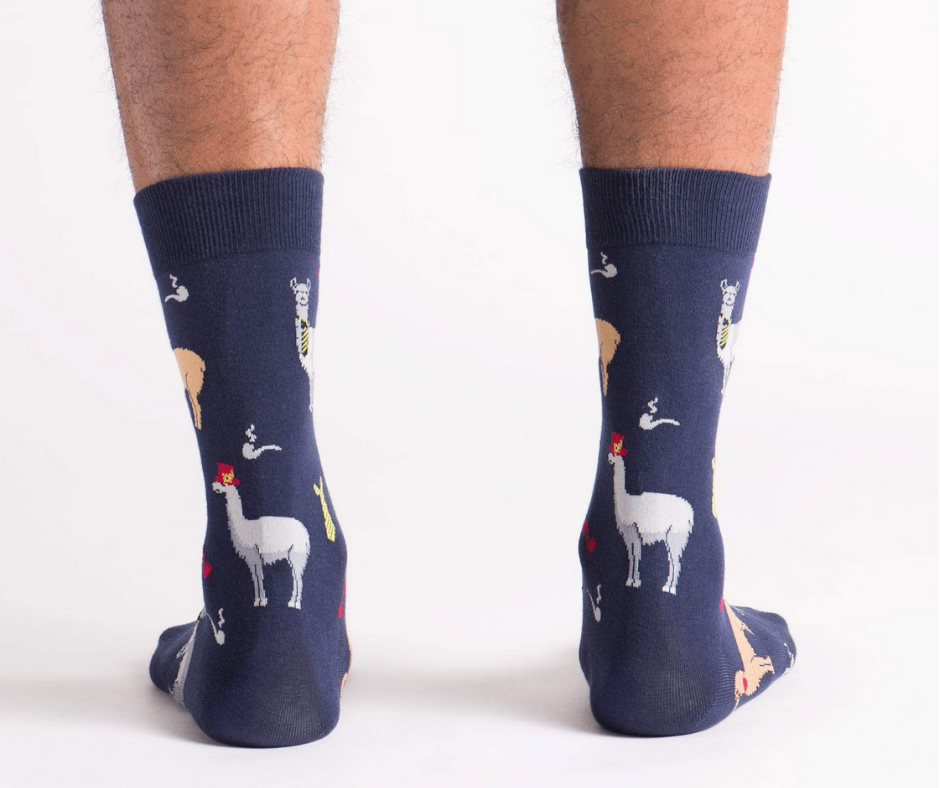 Men's Crew Socks Llama Drama by Sock It to Me-Southern Agriculture