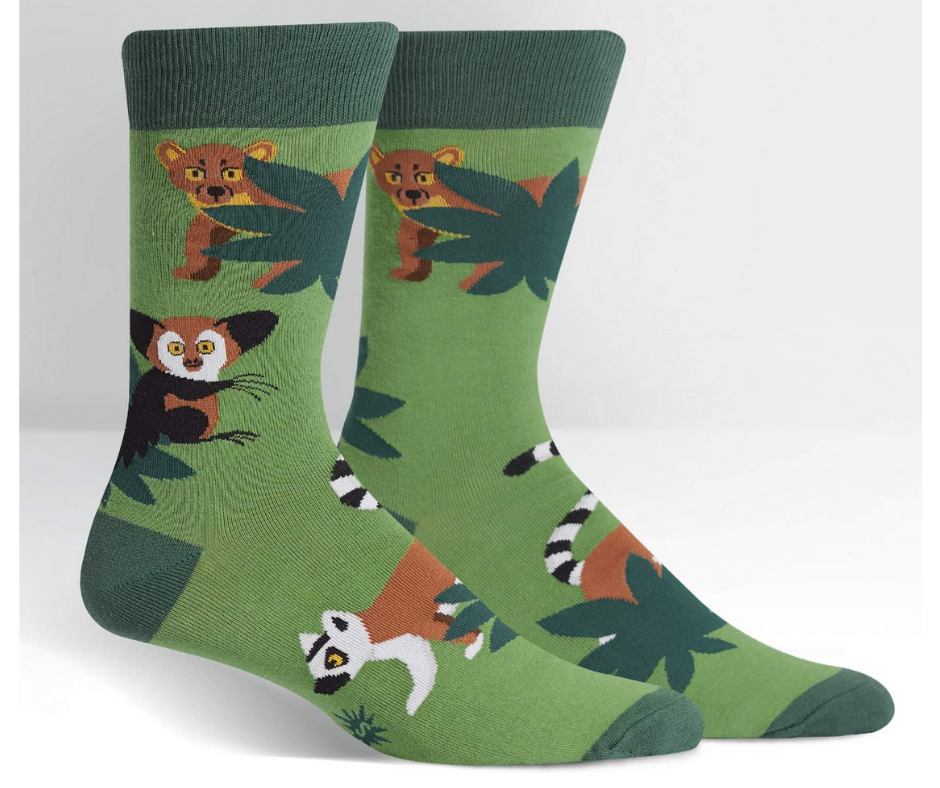 Men's Crew Socks Madagascar Menagerie by Sock It to Me-Southern Agriculture