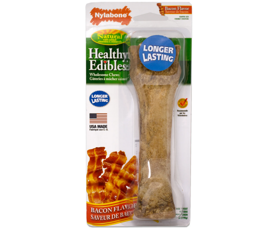 Nylabone - Healthy Edibles Longer Lasting Bacon Flavor Bone Dog Treat-Southern Agriculture