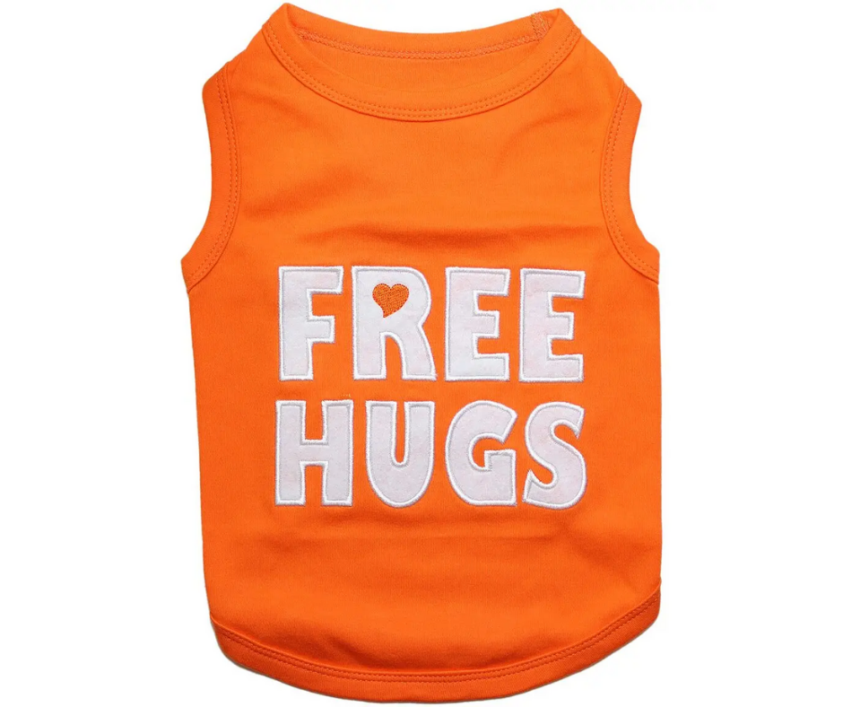 FREE HUGS Dog T-shirt Orange-Southern Agriculture