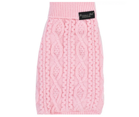 Pink Cable Knit Sweater for Dogs-Southern Agriculture