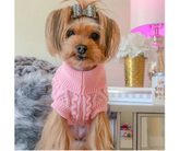 Pink Cable Knit Sweater for Dogs-Southern Agriculture