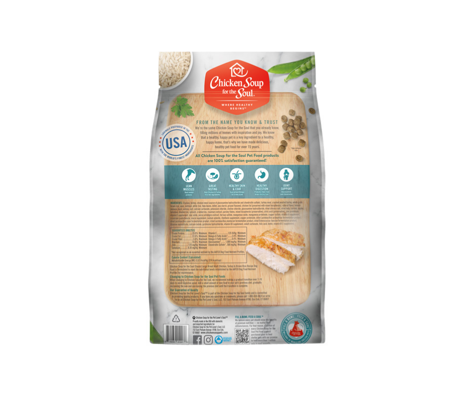 Chicken Soup for the Soul - Large Breed, Adult Dog Classic Chicken, Turkey, & Brown Rice Recipe Dry Dog Food-Southern Agriculture
