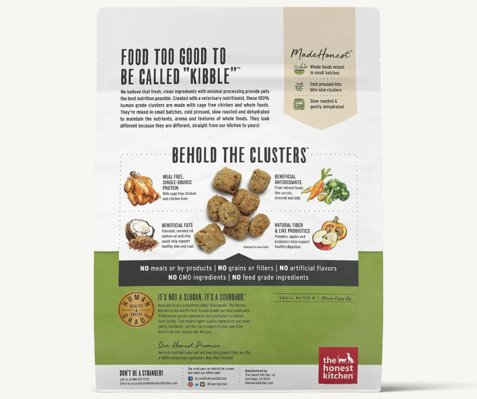 The Honest Kitchen - Whole Food Clusters Grain Free Chicken Dry Dog Food-Southern Agriculture