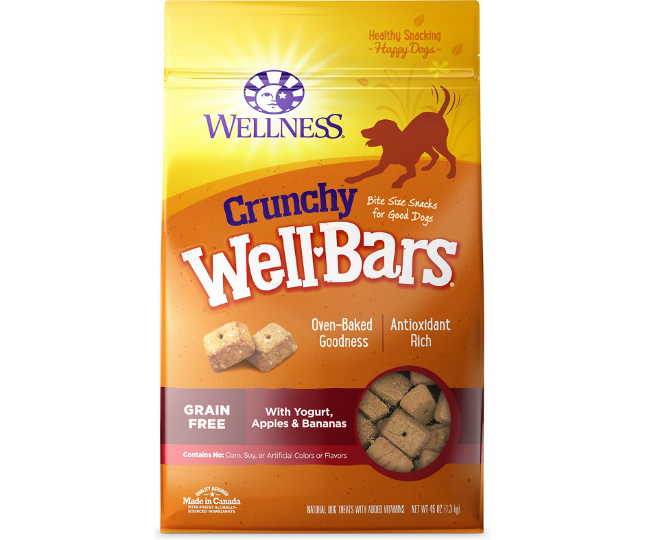Wellness - Crunchy WellBars Yogurt, Apples & Bananas Baked Grain-Free. Dog Treats.-Southern Agriculture