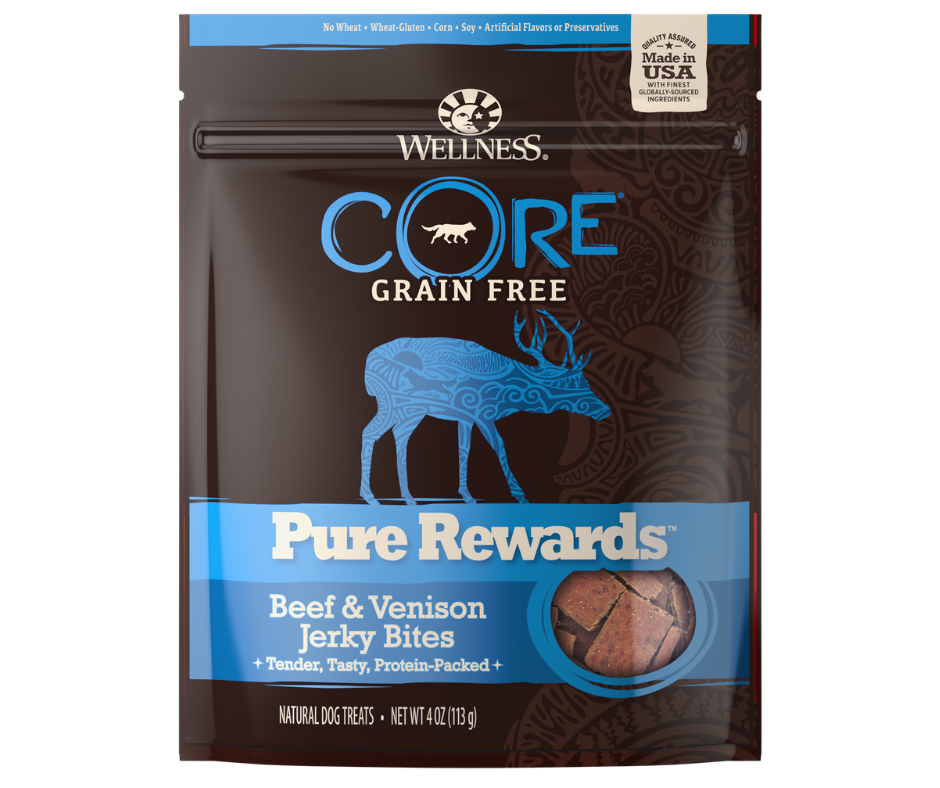 Wellness - CORE Pure Rewards Grain-Free Beef & Venison Jerky Bites. Dog Treats.-Southern Agriculture