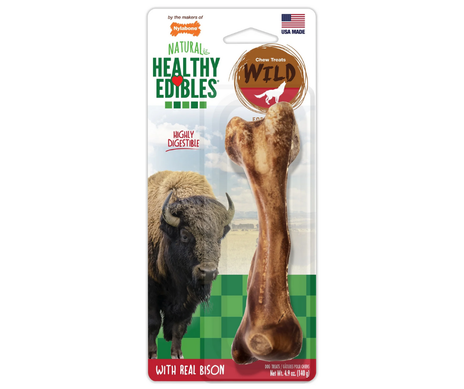 Nylabone - Healthy Edibles Wild Bison Natural Long Lasting Chew Dog Treats-Southern Agriculture