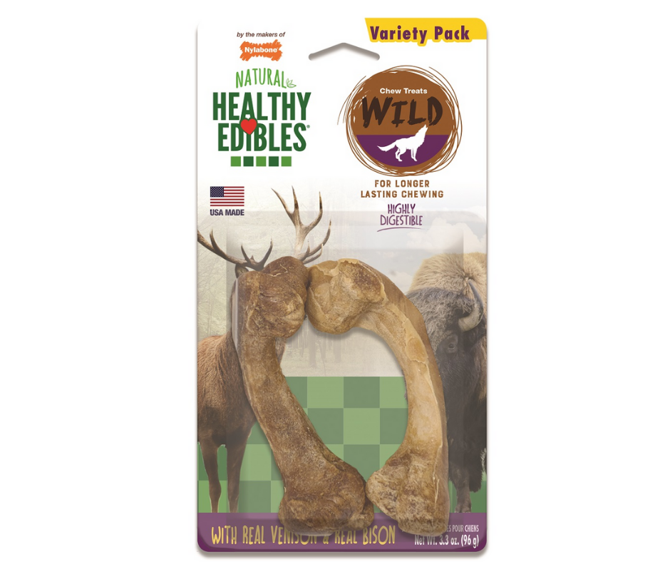 Nylabone - Healthy Edibles Wild Venison & Bison Natural Long Lasting Chew Dog Treats-Southern Agriculture