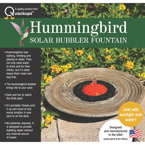 Hummingbird Solar Bubbler Fountain
