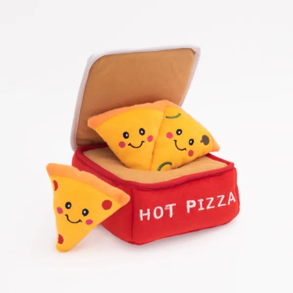 ZippyPaws -Burrow Hot Pizza Box w/ 3 Pieces of pizza