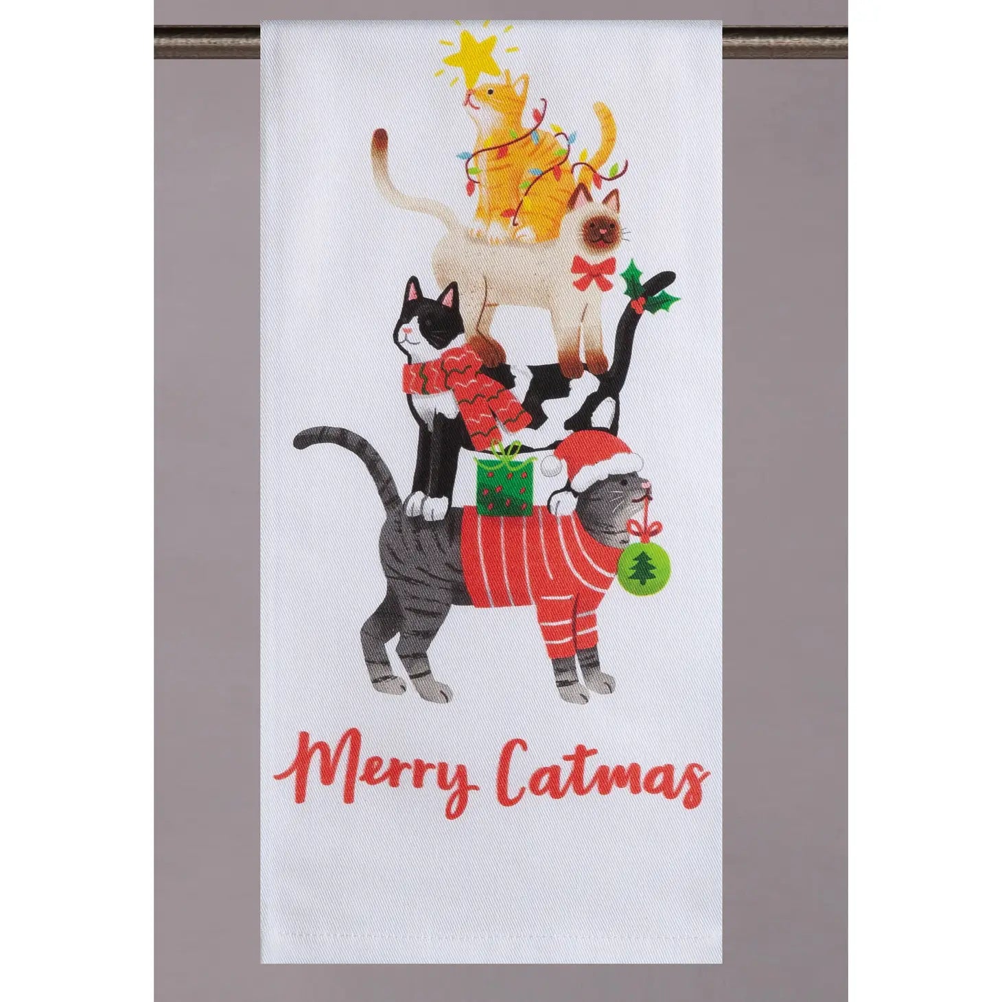 Towel Merry Catmas Print