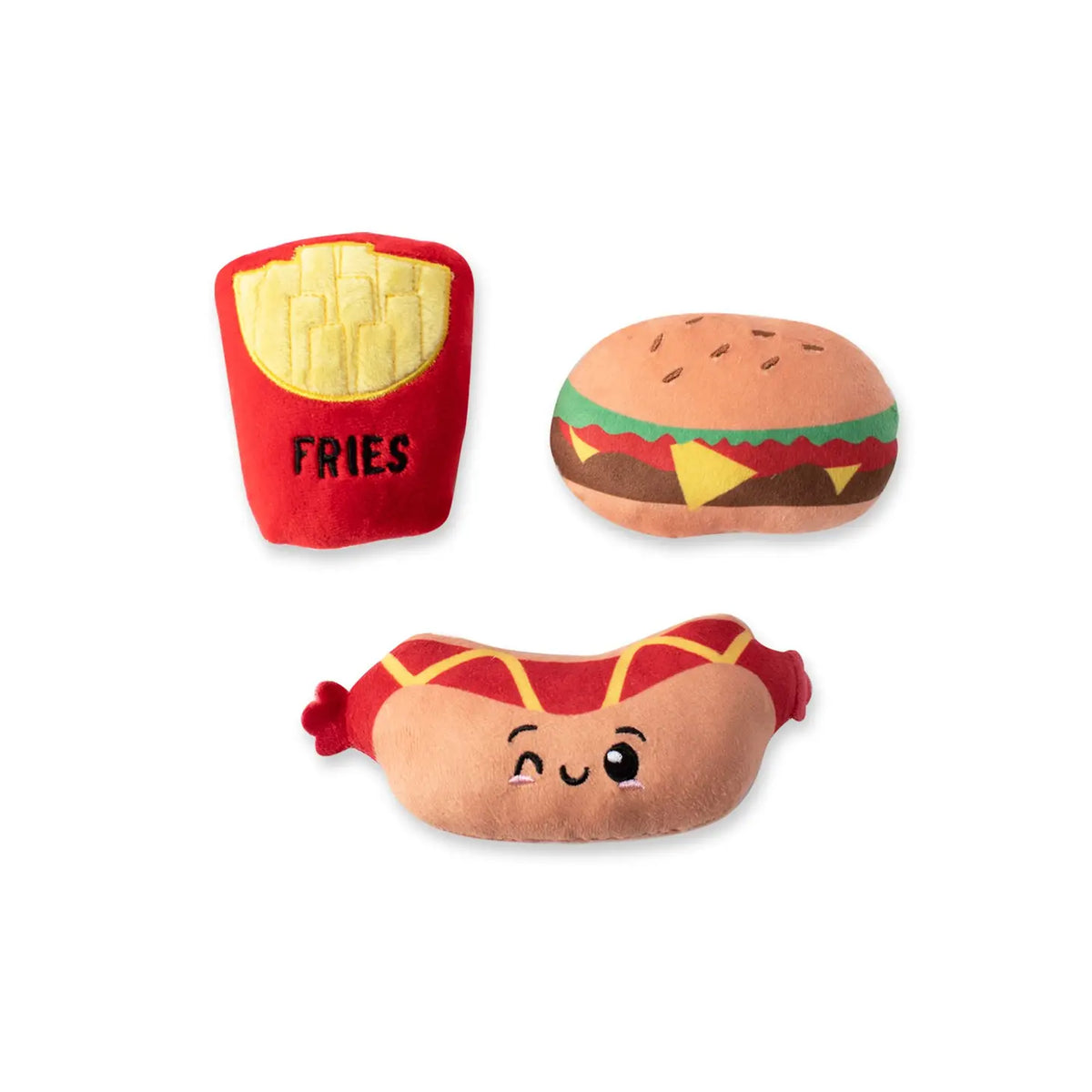 Fast Food Dog Toys - Hot Dog, Fries, Burger, Milkshake