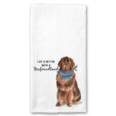 Waffle Kitchen Towel- Life is Better with a Newfoundland