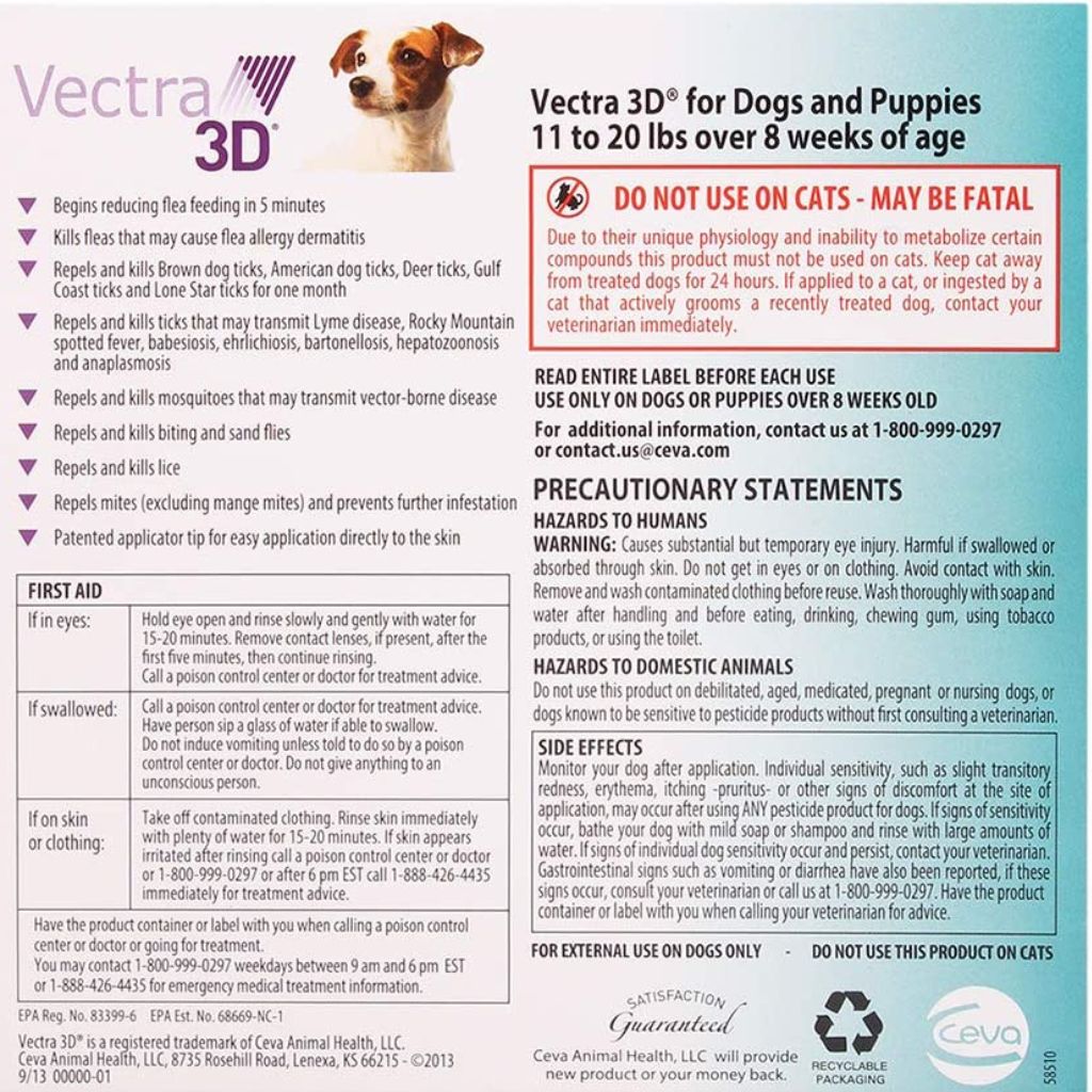 Vectra 3D for Dogs and Puppies 3 Pack