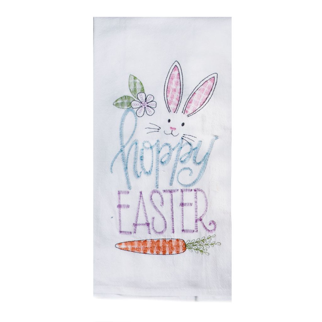 Kay Dee Designs - Embroidered Flour Sack Towels Spring Bunny Hoppy Easter