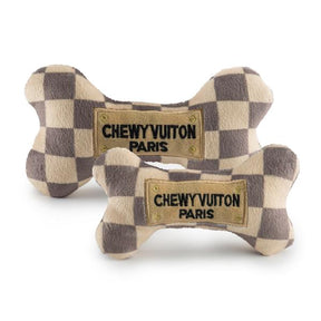 Haute Diggity Dog - Chewy Vuiton Bone Checker Plush Dog Toy by Haute D